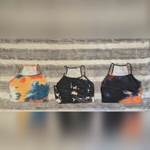 Stylish Women's Tie-Dye Crop Tops - Multicolor Set Size Medium